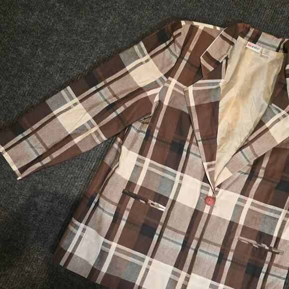 vintage 1980s Limited edition plad blazer by units. womans size Large - Picture 2 of 4